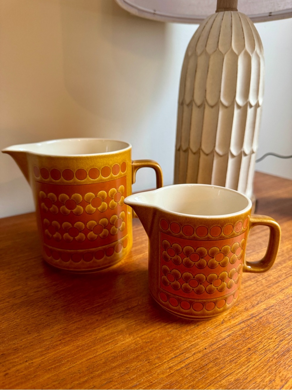 Vintage Hornsea Saffron Pitcher & Creamer Set 1975–76 England